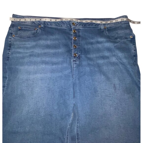 Michael Kors Womens Wide-Leg Frayed Hem Capri Jeans Size 24W Made In Colombia 98 - Picture 8 of 8